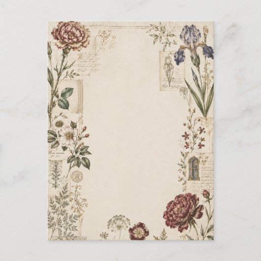 Invitation de mariage botanique Renaissance (Devant)