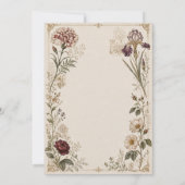 Invitation de mariage botanique Renaissance (Dos)