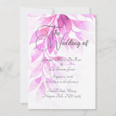 Invitation de mariage botanique rose (Devant)