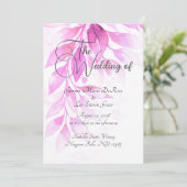 Invitation de mariage botanique rose (Debout devant)