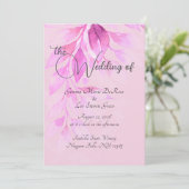 Invitation de mariage botanique rose (Debout devant)
