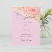 Invitation de mariage botanique rose (Debout devant)