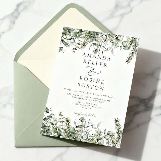 Invitation de mariage botanique sauvage