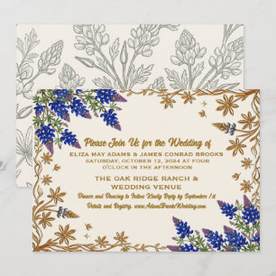 Invitation de mariage botanique Texas Bluebonnet