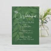 Invitation de mariage botanique verte (Debout devant)
