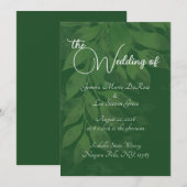 Invitation de mariage botanique verte (Devant / Derrière)