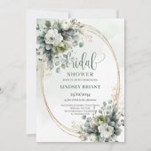 Invitation de mariage botanique verte Gold (Devant)