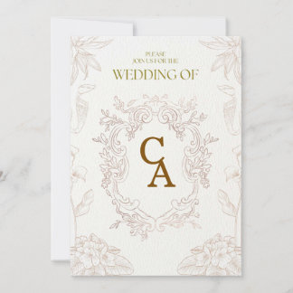 Invitation de mariage botanique vintage | Flo élég