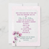 Invitation de mariage bouquet de pavot rose (Dos)