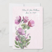 Invitation de mariage bouquet de pavot rose (Devant)
