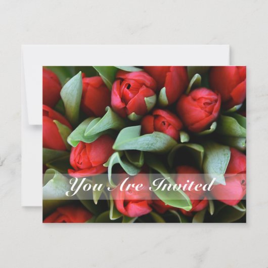 Invitation de mariage Bouquet de tulipes rouges (Devant)