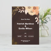 Invitation de mariage Brown et élégante (Debout devant)