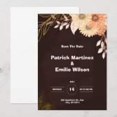 Invitation de mariage Brown et élégante (Devant / Derrière)