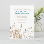 Invitation de mariage Brown et Turquoise Sea Grass (Debout devant)