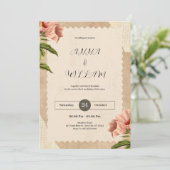 Invitation de mariage Brown Vintage (Debout devant)