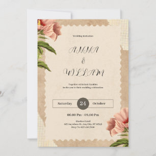 Invitation de mariage Brown Vintage