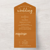 Invitation de mariage Burnt Orange All in One (À l'intérieur)