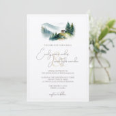 Invitation de mariage - Cabine en aquarelle (Debout devant)