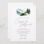 Invitation de mariage - Cabine en aquarelle (Devant / Derrière)