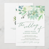 Invitation de mariage Cactus Succulent Aquarelle V (Devant / Derrière)