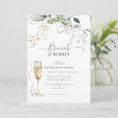 Invitation de mariage calligraphiée Eucalyptus Gol (Debout devant)