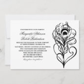 invitation de mariage calligraphique en plumes de (Devant)