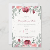 Invitation de Mariage campagnard d'aquarelle flora (Devant)