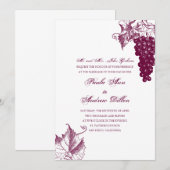 Invitation de mariage campagnard de vin (Devant / Derrière)