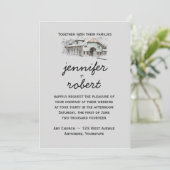 Invitation de Mariage campagnard d'esquisse de l'i (Debout devant)