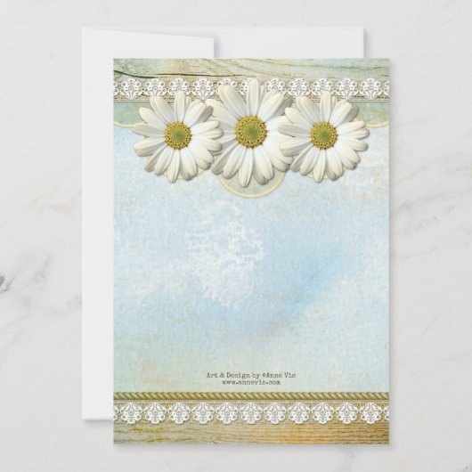 Invitation de Mariage campagnard floral rustique (Dos)