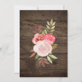 Invitation de Mariage campagnard rustique Rose rou (Dos)