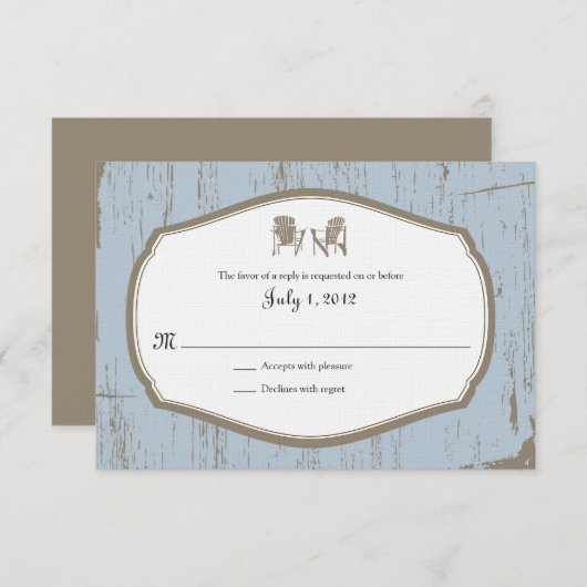 Invitation de Mariage campagnard rustique RSVP (Devant / Derrière)