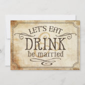 Invitation de Mariage campagnard rustique vintage (Dos)