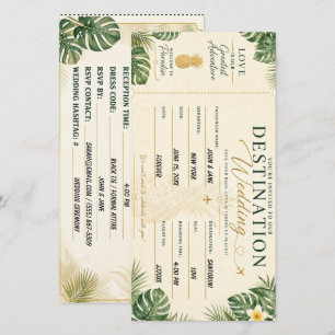 Invitation de mariage Carte d'embarquement Tropica