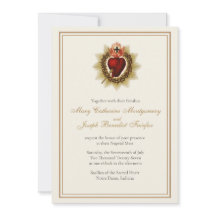 Invitation de mariage catholique du Sacré-Cœur