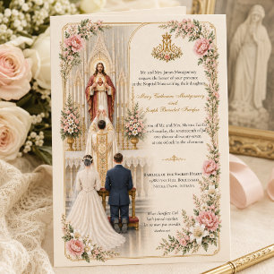 Invitation de mariage catholique traditionnelle