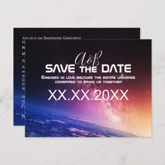 Invitation de mariage céleste (Devant / Derrière)