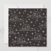 Invitation de mariage céleste Black Moon & Stars (Dos)