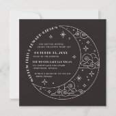 Invitation de mariage céleste Black Moon & Stars (Devant)