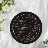 Invitation de mariage céleste Black Moon & Stars