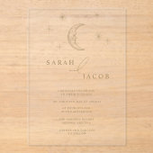 Invitation de mariage céleste étoile et lune (Recto)