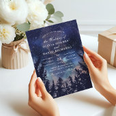 Invitation de mariage céleste forêt nuit étoilée