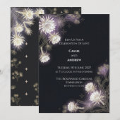 Invitation de mariage céleste Midnight Thistle (Devant / Derrière)
