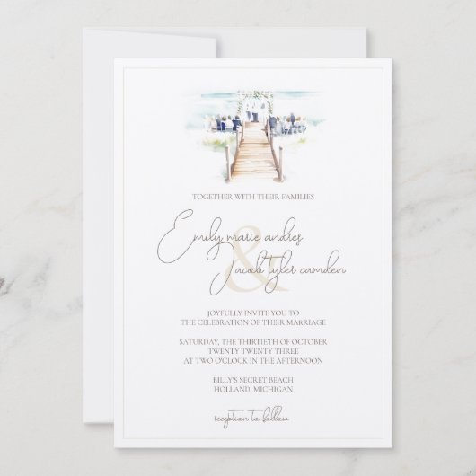 Invitation de mariage - Cérémonie de promenade en  (Devant)