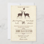Invitation de mariage Cerfs aquarelle (Devant)