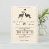 Invitation de mariage Cerfs aquarelle (Debout devant)