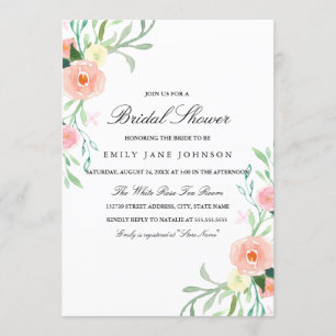 Invitation de mariage champêtre à l'aquarelle pour