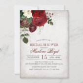 Invitation de mariage champêtre floral rustique (Devant)