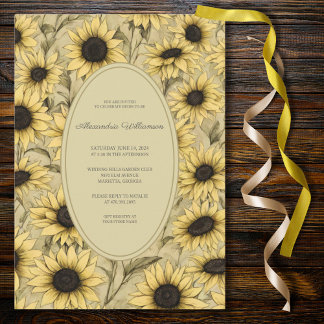 Invitation de mariage champêtre moderne avec tourn