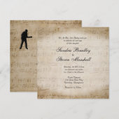 Invitation de mariage chanteur guitare partition (Devant / Derrière)